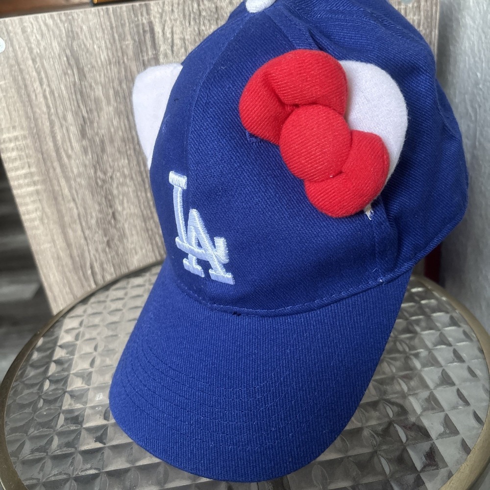 LA Dodgers Baseball HELLO KITTY Night Hat Ears Bow Genuine MLB Sanrio RARE HTF - Picture 3 of 13